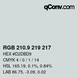 Color code: RGB 210.9 219 217 | qconv.com