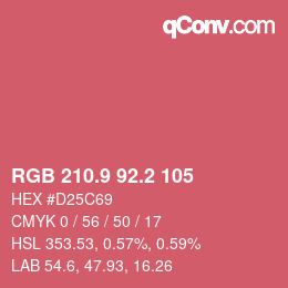 カラーコード: RGB 210.9 92.2 105 | qconv.com