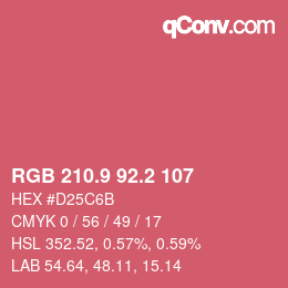 カラーコード: RGB 210.9 92.2 107 | qconv.com