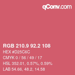 カラーコード: RGB 210.9 92.2 108 | qconv.com