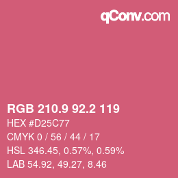 カラーコード: RGB 210.9 92.2 119 | qconv.com