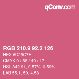 カラーコード: RGB 210.9 92.2 126 | qconv.com