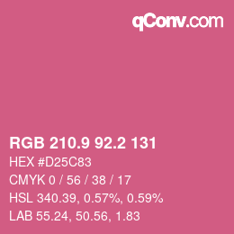 カラーコード: RGB 210.9 92.2 131 | qconv.com