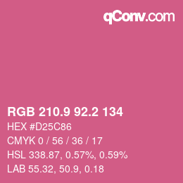 カラーコード: RGB 210.9 92.2 134 | qconv.com