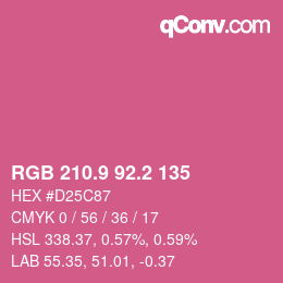 カラーコード: RGB 210.9 92.2 135 | qconv.com