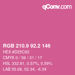 カラーコード: RGB 210.9 92.2 146 | qconv.com