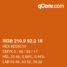 カラーコード: RGB 210.9 92.2 16 | qconv.com