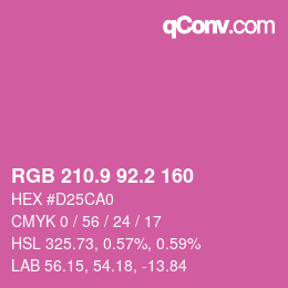 カラーコード: RGB 210.9 92.2 160 | qconv.com