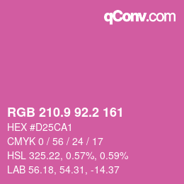 カラーコード: RGB 210.9 92.2 161 | qconv.com