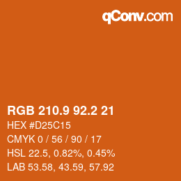 カラーコード: RGB 210.9 92.2 21 | qconv.com