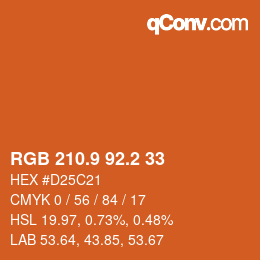 Color code: RGB 210.9 92.2 33 | qconv.com