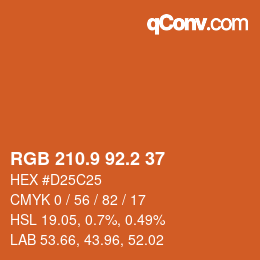 Color code: RGB 210.9 92.2 37 | qconv.com