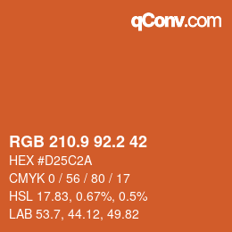 カラーコード: RGB 210.9 92.2 42 | qconv.com