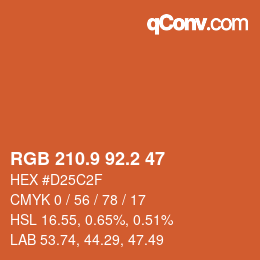 Color code: RGB 210.9 92.2 47 | qconv.com