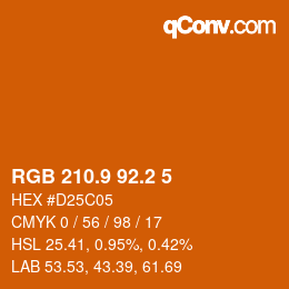 Color code: RGB 210.9 92.2 5 | qconv.com