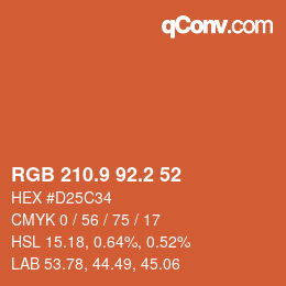 Color code: RGB 210.9 92.2 52 | qconv.com