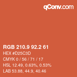 Color code: RGB 210.9 92.2 61 | qconv.com