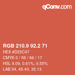 Color code: RGB 210.9 92.2 71 | qconv.com