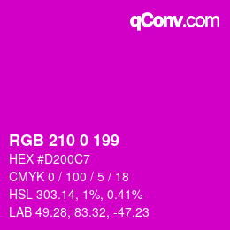 Color code: RGB 210 0 199 | qconv.com