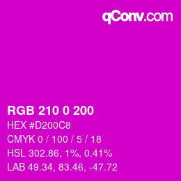 Color code: RGB 210 0 200 | qconv.com