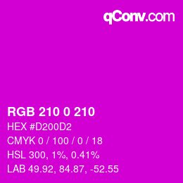 Color code: RGB 210 0 210 | qconv.com