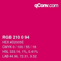 Color code: RGB 210 0 94 | qconv.com