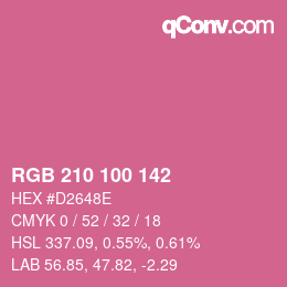 Color code: RGB 210 100 142 | qconv.com