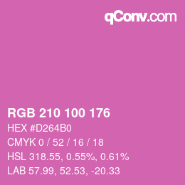 颜色代码: RGB 210 100 176 | qconv.com