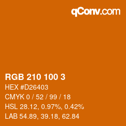 Color code: RGB 210 100 3 | qconv.com