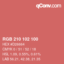 Color code: RGB 210 102 100 | qconv.com