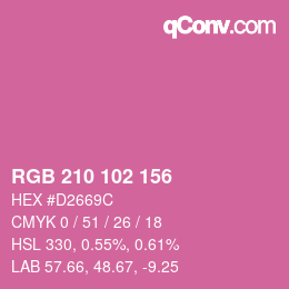 Color code: RGB 210 102 156 | qconv.com