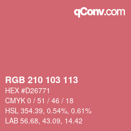Color code: RGB 210 103 113 | qconv.com