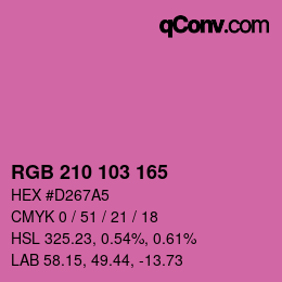 Color code: RGB 210 103 165 | qconv.com