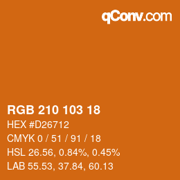Color code: RGB 210 103 18 | qconv.com