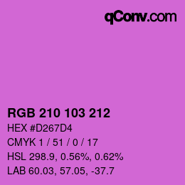 Color code: RGB 210 103 212 | qconv.com