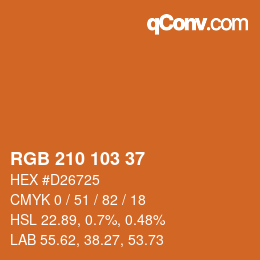 Color code: RGB 210 103 37 | qconv.com