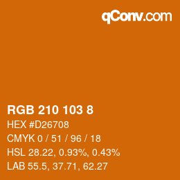 Code couleur: RGB 210 103 8 | qconv.com