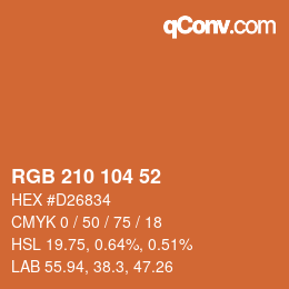 Color code: RGB 210 104 52 | qconv.com