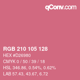 Color code: RGB 210 105 128 | qconv.com