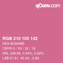 Color code: RGB 210 105 142 | qconv.com