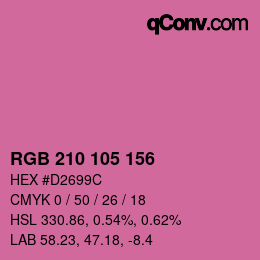Color code: RGB 210 105 156 | qconv.com