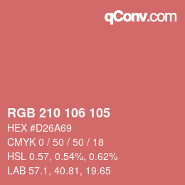 Color code: RGB 210 106 105 | qconv.com