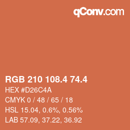 カラーコード: RGB 210 108.4 74.4 | qconv.com