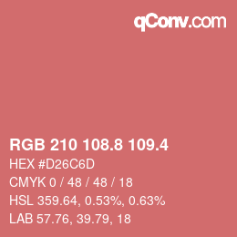 カラーコード: RGB 210 108.8 109.4 | qconv.com