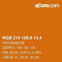 カラーコード: RGB 210 108.8 14.4 | qconv.com