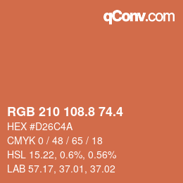 カラーコード: RGB 210 108.8 74.4 | qconv.com