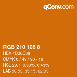 Color code: RGB 210 108 8 | qconv.com