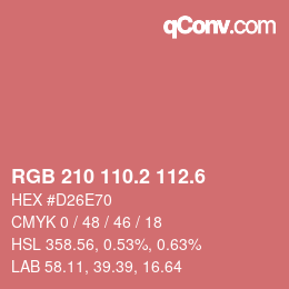 カラーコード: RGB 210 110.2 112.6 | qconv.com
