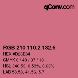カラーコード: RGB 210 110.2 132.6 | qconv.com