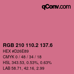 カラーコード: RGB 210 110.2 137.6 | qconv.com